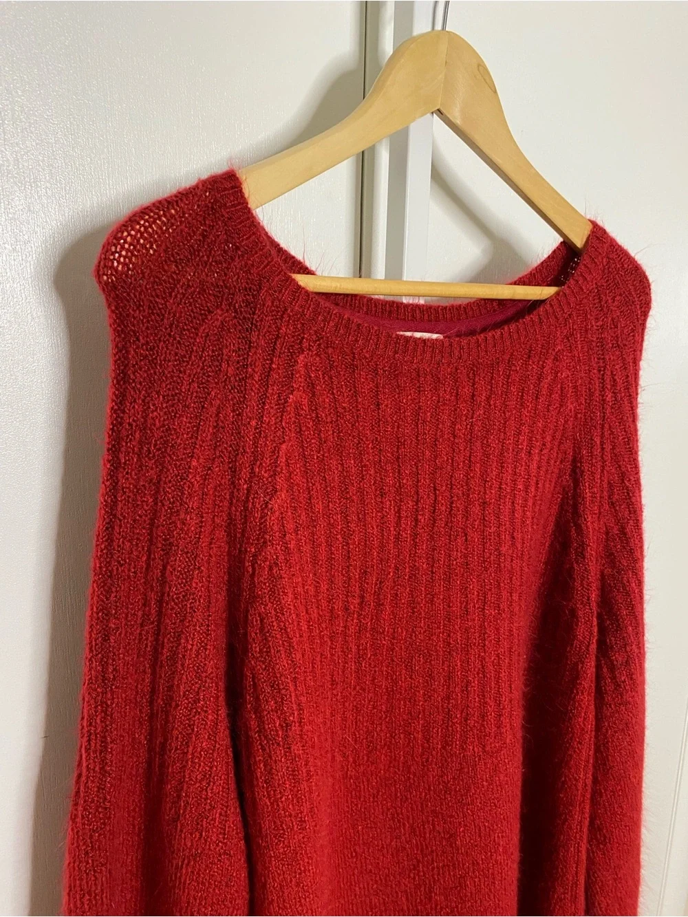 Style & Co. l Red Cozy Ribbed Knit Detail Round-Neck Long-Sleeve Sweater Sz 3X - Picture 3 of 12